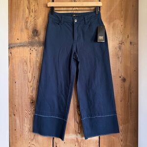 Sz 0 (26) Frye Crop Wide Cuff Pants In Nightfall Navy NWT